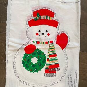 Festive Snowman Holiday Fabric Panel